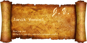 Janik Vencel névjegykártya